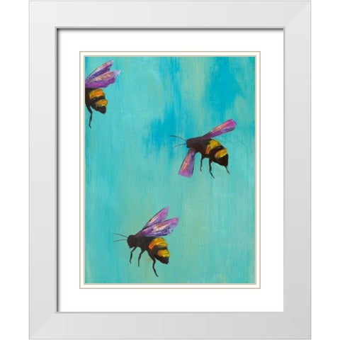 Pollinators III White Modern Wood Framed Art Print with Double Matting by Altug, Mehmet