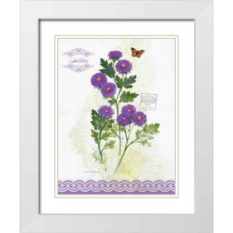 Flower Study on Lace II White Modern Wood Framed Art Print with Double Matting by Della-Piana, Elissa