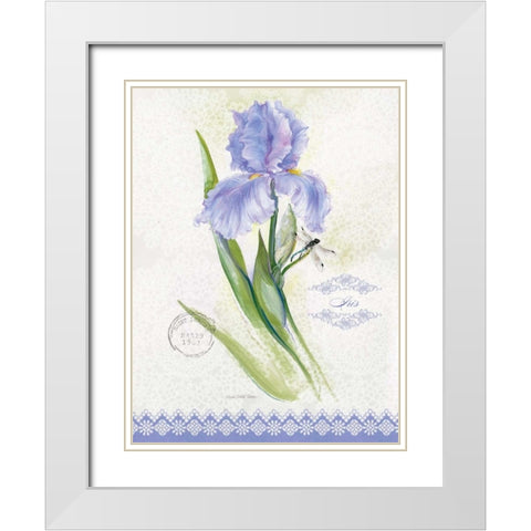 Flower Study on Lace VII White Modern Wood Framed Art Print with Double Matting by Della-Piana, Elissa