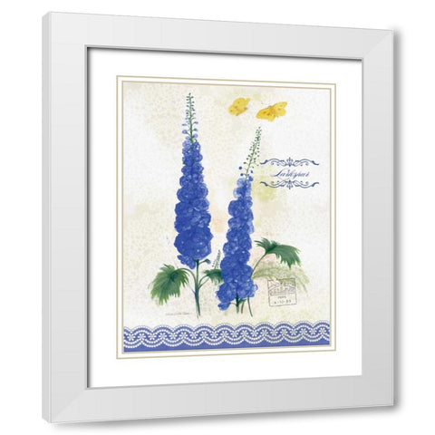 Flower Study on Lace VIII White Modern Wood Framed Art Print with Double Matting by Della-Piana, Elissa