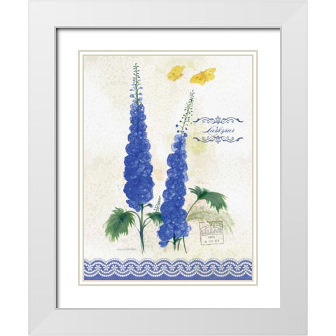 Flower Study on Lace VIII White Modern Wood Framed Art Print with Double Matting by Della-Piana, Elissa