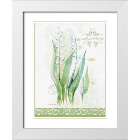 Flower Study on Lace IX White Modern Wood Framed Art Print with Double Matting by Della-Piana, Elissa
