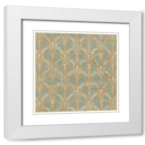 Non-Embellished Gilded Deco Motif II White Modern Wood Framed Art Print with Double Matting by Vess, June Erica