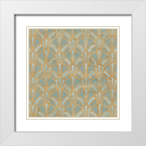 Non-Embellished Gilded Deco Motif II White Modern Wood Framed Art Print with Double Matting by Vess, June Erica