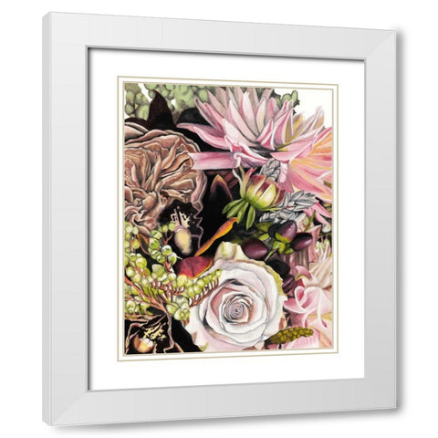 Spring Floral Bouquet II White Modern Wood Framed Art Print with Double Matting by McCavitt, Naomi