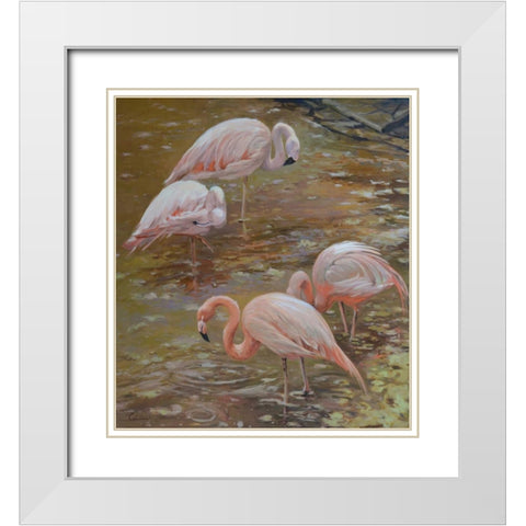 Pink Passion White Modern Wood Framed Art Print with Double Matting by Larivey, Chuck