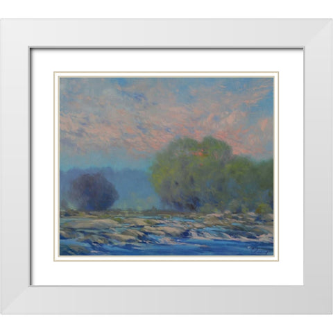 James River from Belle Isle I White Modern Wood Framed Art Print with Double Matting by Larivey, Chuck