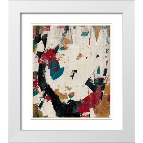 Puzzle II White Modern Wood Framed Art Print with Double Matting by OToole, Tim