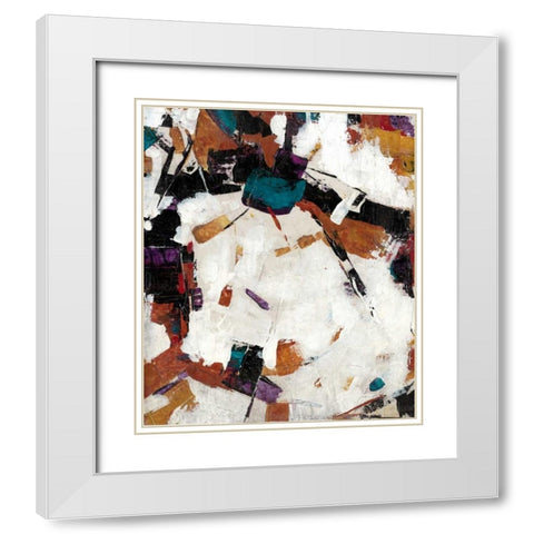 Puzzle III White Modern Wood Framed Art Print with Double Matting by OToole, Tim