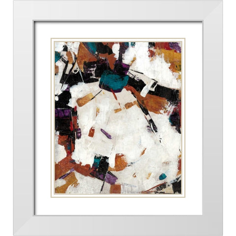 Puzzle III White Modern Wood Framed Art Print with Double Matting by OToole, Tim