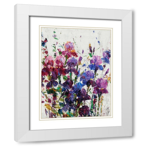 Iris Blooming I White Modern Wood Framed Art Print with Double Matting by OToole, Tim