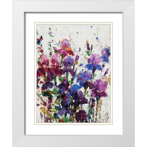 Iris Blooming I White Modern Wood Framed Art Print with Double Matting by OToole, Tim