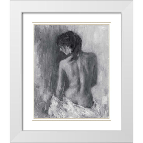 Draped Figure II White Modern Wood Framed Art Print with Double Matting by Harper, Ethan