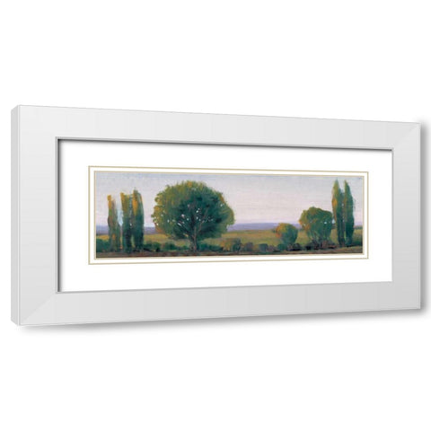 Panoramic Treeline I White Modern Wood Framed Art Print with Double Matting by OToole, Tim