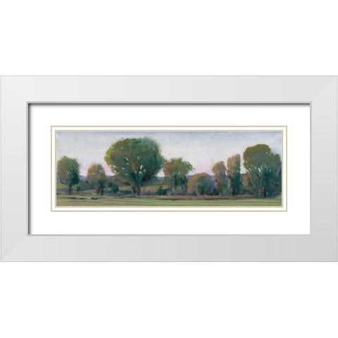 Panoramic Treeline II White Modern Wood Framed Art Print with Double Matting by OToole, Tim