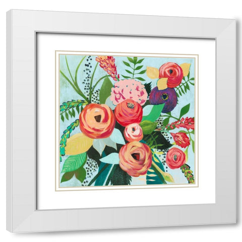 Halcyon Bouquet I White Modern Wood Framed Art Print with Double Matting by Popp, Grace