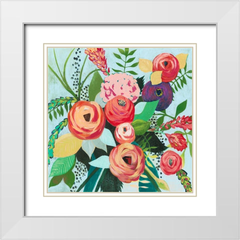 Halcyon Bouquet I White Modern Wood Framed Art Print with Double Matting by Popp, Grace