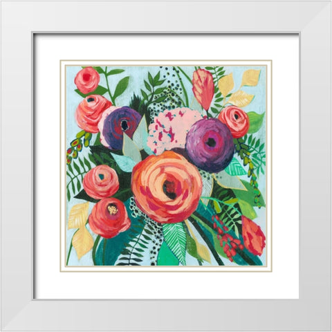 Halcyon Bouquet II White Modern Wood Framed Art Print with Double Matting by Popp, Grace