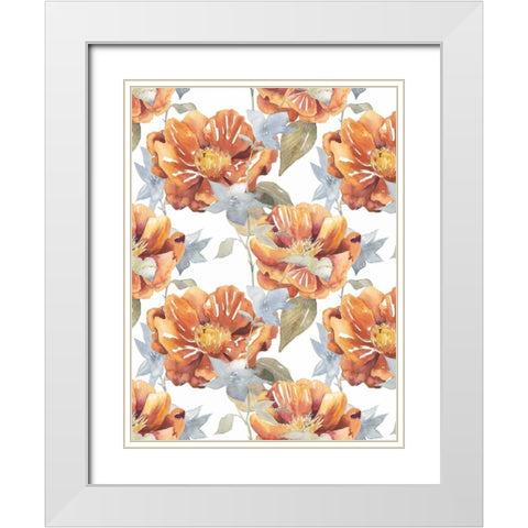 Ebbing Peonies I White Modern Wood Framed Art Print with Double Matting by Popp, Grace