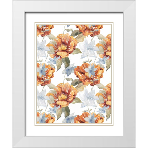 Ebbing Peonies II White Modern Wood Framed Art Print with Double Matting by Popp, Grace