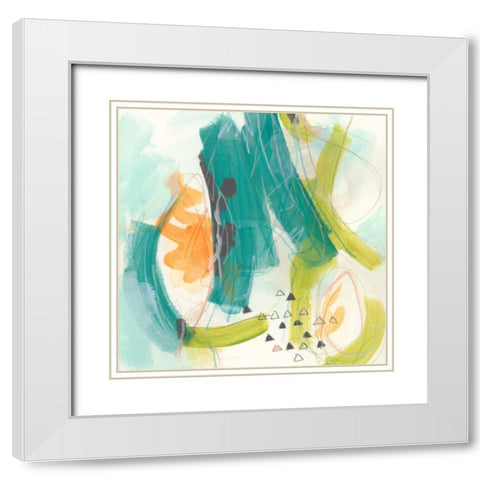 Skipping Stones II White Modern Wood Framed Art Print with Double Matting by Vess, June Erica