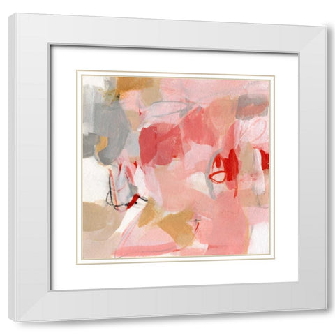 Strawberry Dreams White Modern Wood Framed Art Print with Double Matting by Long, Christina