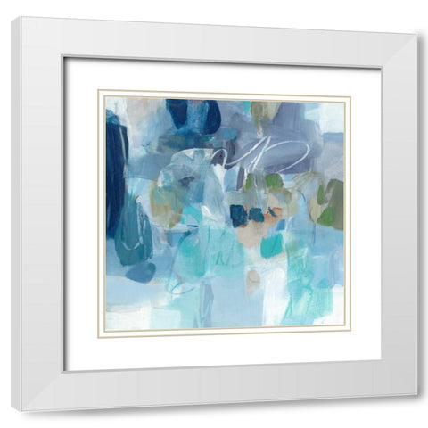 Snowy Kisses White Modern Wood Framed Art Print with Double Matting by Long, Christina