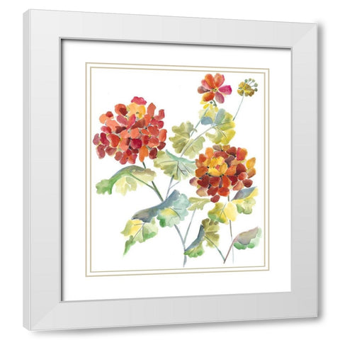 Cranesbills I White Modern Wood Framed Art Print with Double Matting by Zarris, Chariklia