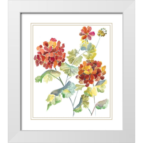 Cranesbills I White Modern Wood Framed Art Print with Double Matting by Zarris, Chariklia