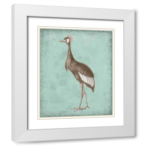 Sepia and Spa Heron II White Modern Wood Framed Art Print with Double Matting by Vision Studio