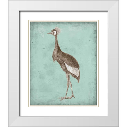 Sepia and Spa Heron II White Modern Wood Framed Art Print with Double Matting by Vision Studio