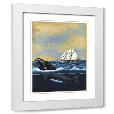 Whaling Stories II White Modern Wood Framed Art Print with Double Matting by McCavitt, Naomi