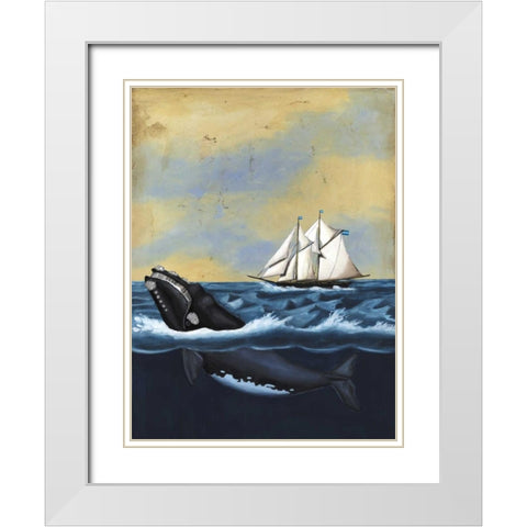 Whaling Stories II White Modern Wood Framed Art Print with Double Matting by McCavitt, Naomi