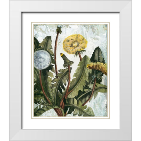 Dandelion Patina I White Modern Wood Framed Art Print with Double Matting by McCavitt, Naomi