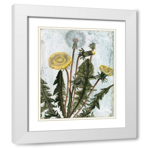 Dandelion Patina II White Modern Wood Framed Art Print with Double Matting by McCavitt, Naomi