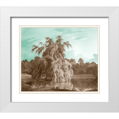 Serene Trees V White Modern Wood Framed Art Print with Double Matting by Kennion, Edward