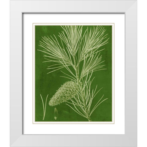 Modern Pine V White Modern Wood Framed Art Print with Double Matting by Vision Studio