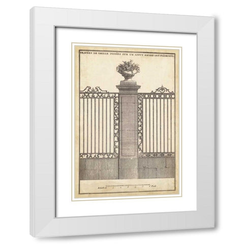 Antique Decorative Gate I White Modern Wood Framed Art Print with Double Matting by Blondel, J.F.