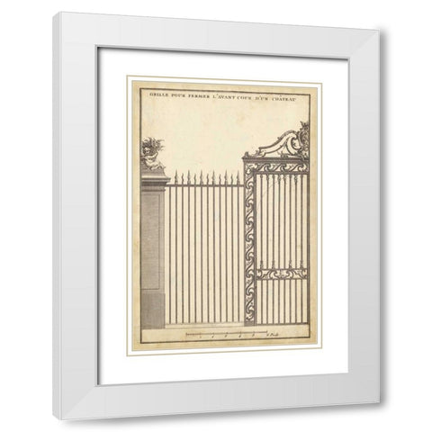 Antique Decorative Gate II White Modern Wood Framed Art Print with Double Matting by Blondel, J.F.
