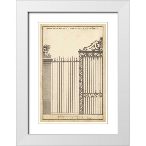 Antique Decorative Gate II White Modern Wood Framed Art Print with Double Matting by Blondel, J.F.