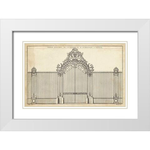 Antique Decorative Gate III White Modern Wood Framed Art Print with Double Matting by Blondel, J.F.