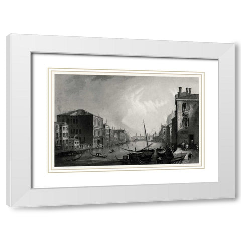 Antique View of Venice White Modern Wood Framed Art Print with Double Matting by Unknown