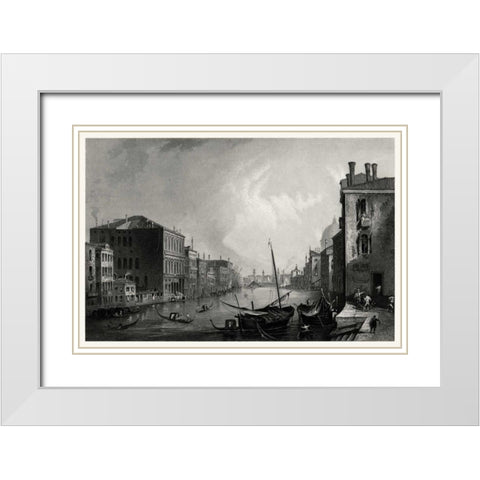 Antique View of Venice White Modern Wood Framed Art Print with Double Matting by Unknown
