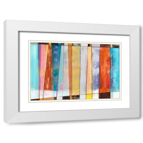 Rhythm and Hues II White Modern Wood Framed Art Print with Double Matting by Fuchs, Jodi