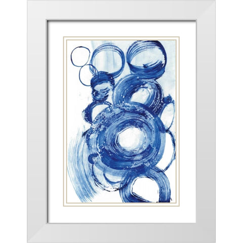 Blue Circle Study II White Modern Wood Framed Art Print with Double Matting by Fuchs, Jodi