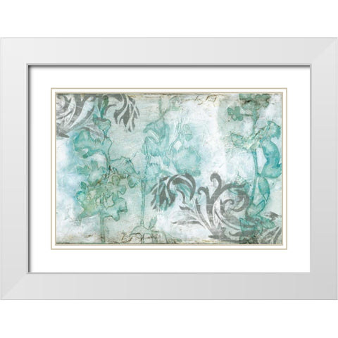 Non-Embellished Flower Spray III White Modern Wood Framed Art Print with Double Matting by Goldberger, Jennifer