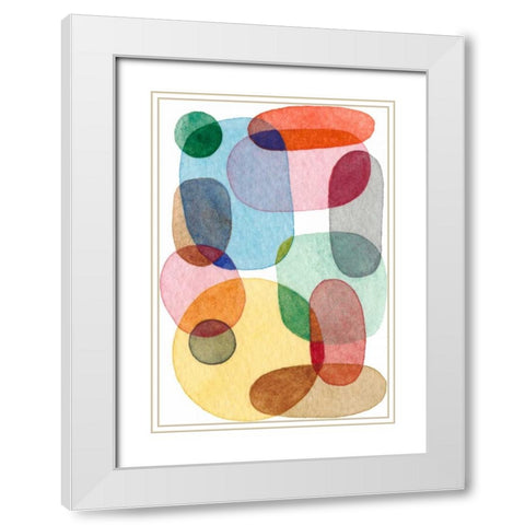 Inked Orbs I White Modern Wood Framed Art Print with Double Matting by Galapon, Nikki