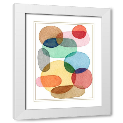 Inked Orbs II White Modern Wood Framed Art Print with Double Matting by Galapon, Nikki