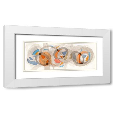 Sepia and Orange Circles White Modern Wood Framed Art Print with Double Matting by Galapon, Nikki