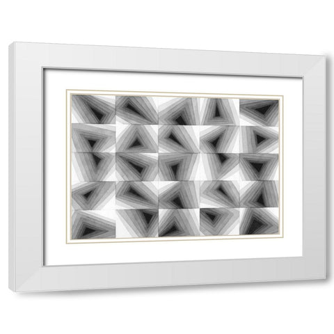 Gradient Grays I White Modern Wood Framed Art Print with Double Matting by Galapon, Nikki